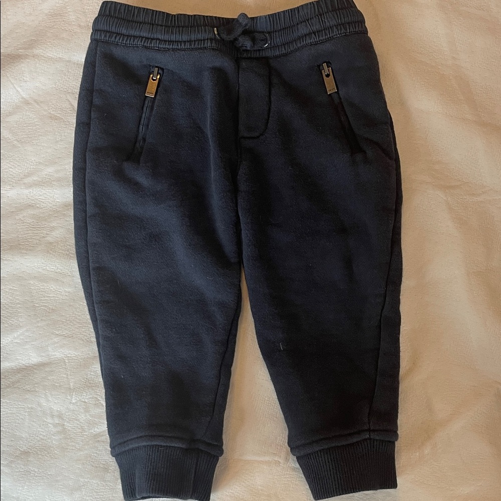 Vince Kids Dark Navy Jogger Sweatpants with Zipper Pockets